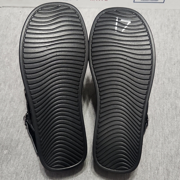 SODA Chunky Platform Wedge Black Faux Leather Buckle Strappy Sandals Heels Shoes - Picture 10 of 13